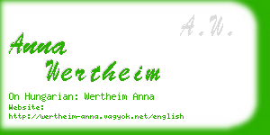 anna wertheim business card